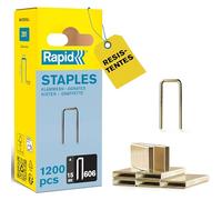 Rapid Grapas N.606/15 – 15 mm, corona estrecha, recubrimiento de resina – Paquete de 1200 uds