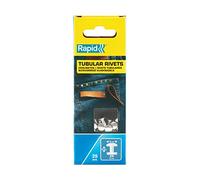 Rapid Caja de 25 Remaches Tubulares Ø8 x 9 mm para Aplicaciones Decorativas y Jeans, Telas, Piel (5000415)