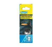 Rapid Caja de 25 Remaches Tubulares Ø9 x 13 mm para Aplicaciones Decorativas y Jeans, Telas, Piel (5000416)