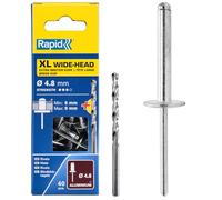 Rapid Remaches XL Ø4.8 x 16 mm Aluminio Alto rendimiento Blíster 40 piezas