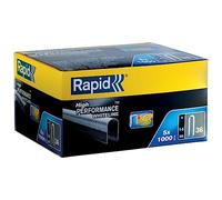 Rapid Caja de Grapas de Corona Redondeada con Recubrimiento Blanco para Cables de Bajo Voltaje N.º36 de Acero Galvanizado, 14 mm - 5 x 1.000 Grapas