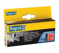 Rapid Caja de Grapas para Textil N.º53 de Alambre Fino de Acero Inoxidable, 8 mm - 2.500 Grapas