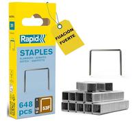 Rapid Caja de Grapas para Textil N.º53F de Alambre Fino de Acero Galvanizado, 10 mm - 648 Grapas