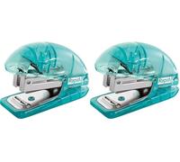 Rapid Esselte Grapadora Pequeña, Carga Superior, Hasta 10 Hojas, Quita Grapas Integrado, Pequeña, Hogar, Escuela y Oficina, Grapas Incluidas, Gama Colour'Breeze, Azul, 5001327 (Paquete de 2)