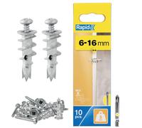 Rapid Anclajes autoperforantes para cavidades Metall 6-16 mm 5 kg 10 uds con tornillos y broca