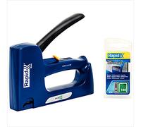 Rapid Grapadora Profesional Manual R44 con 970 grapas No. 140 Incluídas, Grapadora para Plásticos y Aislantes con Mango Ergonómico y Mecanismo Interno Metálico, Fabricada en Suecia (5000624)