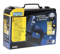 Rapid PRO R606 Grapadora Eléctrica Ajustable con Placa Frontal Extraíble y Estuche Protector para Marcos, Decoración, Paneles y Manualidades para Grapas N.º 606 y Clavos N.º 8 Incluidos(10643015)