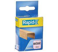 Rapid Grapas Bebé, longitud 4 mm, grapa hasta 15 hojas, alambre resistente de cobre 5000 Agrafes