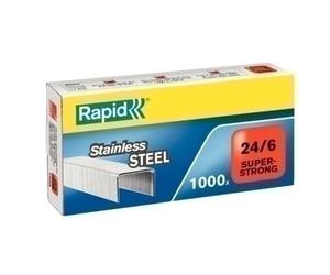 Rapid Grapas Super Strong 24/6 de Acero Inoxidable, Set de 5 cajas de 1000 unidades