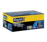 Rapid Kabelklammer Nr. 28, Benlängd 10 mm, Galvaniserat stål, 5 x 1000-pack | Kabelklammer, divergerande spetsar, för lågvoltskablar 4,5 mm/50V, högtalar- och telefonkablar