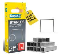 Rapid Grapas N.53/12 para tejido y decoraciones – 1080 uds, Acero INOX, hilo fino 12 mm