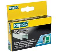 Rapid Paquete de 2000 Grapas N.140/8 para Plástico Fino, Cartón y Alfombras en Acero Galvanizado, Estructura de Hilo Plano, Longitud de Pierna 8 mm
