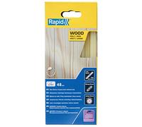 Rapid Paquete de 48 Barras de Cola para Madera, Diámetro 12 mm x 190 mm, Color Amarillo, Adecuadas para Madera, Cartón, Corcho, Sin Disolventes, Pegado Rápido (5001421)