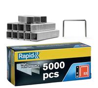 Rapid Paquete de 5000 Grapas N.53/12 para Tejido y Decoraciones en Acero Galvanizado, Estructura de Hilo Fino, Longitud de Pierna 12 mm