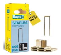Rapid Paquete de 600 Grapas N.606/30 para Fijación de Materiales Rígidos, Listones, Paneles, Marcos, Cajones, con Corona Estrecha y Recubrimiento de Resina, Longitud de Pierna 30 mm