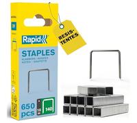Rapid Grapas N.140/10 - Paquete 648, galvanizadas, 10 mm, para plástico fino, cartón y alfombras