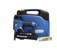 Rapid PRO PBS151 Grapadora/Clavadora Neumática para Grapas No. 90 & Clavos No. 8, Mango Ergonómico y Carga Rápida, Incluye Maletín de Transporte, 200 Grapas y 200 Clavos (5000103)