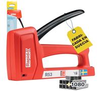 Rapid R53 Grapadora Manual Ligera para Madera y Tapicería, con 1080 Grapas n.53 Incluidas, Grapadora de Pared, Grapadora para Tapicería con Mango Ergonómico e Interior de Acero, Fabricado en Suecia