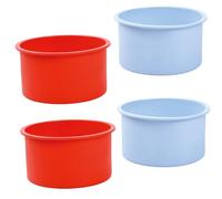 Rapidbok 4pcs Molde de Silicona para Hornear, 4 Pulgada Molde de Silicona para Tartas, Moldes Reposteria Redondos, Molde Bizcocho Silicona para Horno Antiadherente para Pan Tartas Tostadas Pastels