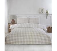 Rapport Home Juego de Funda de edredón a Cuadros para Cama Individual, Color Natural
