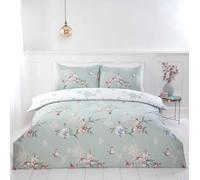 Rapport Home Juego de Funda de edredón Doble con diseño Floral de colibrí, Ropa de Cama de poliéster Suave de fácil Cuidado con Fundas de Almohada