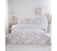 Rapport Home Juego de Funda nórdica Reversible tamaño King (220 x 230 cm), Estampado Ikat, Ropa de Cama Suave y de fácil Cuidado, Aspecto Tejido Natural, Transpirable y Ligero, Estilo Bohemio con