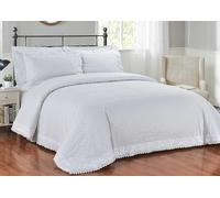 Rapport Home Richmond - Juego de Funda de edredón Bordada con Ribete de Encaje Bordado Blanco para Cama tamaño Superking