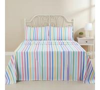 Rapport - Juego de Cama 100% algodón Cepillado Juego de sábanas, Doble, Multi