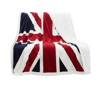Rapport Manta de Forro Polar, para sofá, Cama, Colores Rojo/Blanco/Azul Union Jack Flag Impresa, Muy Suave