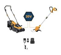 Stiga Cortacésped de 20 V con 34 cm de ancho de corte y Desbrozadora GT100e
