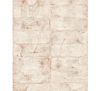 Rasch A.S. Création 520149 Concrete - Papel Pintado de Pared Decorativo No Tejido (10,05 x 0,53 m), Color Blanco y Terracota