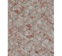Rasch A.S. Création Andy Wand 649628 - Papel pintado no tejido, 10,05 x 0,53 m, color plateado y rojo