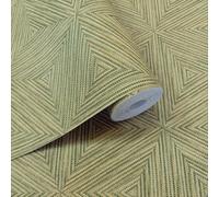 Rasch Bohemio Geométrico Vinilo con Textura Papel Verde 571288 Moderno Decor