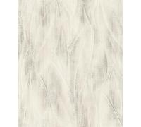 Rasch Country Charme 486254 - Papel pintado, diseño abstracto con hojas grandes, color gris