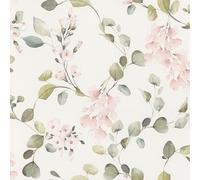 Rasch Home style 285772 - Papel pintado de papel con eucalipto y plantas rosas en imitación de acuarela, 10,05 m x 0,53 m