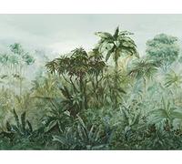 Rasch Papel pintado fotográfico 486025 con diseño de jungla y palmeras en verde, azul y gris de la colección Florentine III de 3 m x 4 m (largo x ancho), color verde oliva
