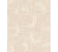 Rasch Papel pintado no tejido con pinceladas - Papel pintado texturizado en color beige para un ambiente elegante - Fácil de empapelar y pintar - 10,05 m x 0,53 m