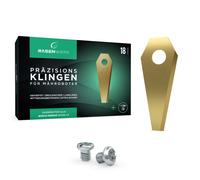 RASENWERK® - Cuchillas de alta calidad para robots cortacésped, con tornillos correspondientes. Cuchillas de repuesto universales para Bosch Indego. Cuchillas aleadas con carburo de titanio. Juego de 