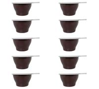 RASMACOR | Pack 10 Tazas Capuchino Bicolor Reutilizables de plastico | Con asa | Tazas para café, bebidas calientes y frías | Capacidad 140 cc | Tamaño 10,5x8x4,7 cm