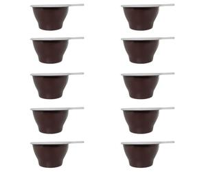 RASMACOR | Pack 10 Tazas Capuchino Bicolor Reutilizables de plastico | Con asa | Tazas para café, bebidas calientes y frías | Capacidad 140 cc | Tamaño 10,5x8x4,7 cm