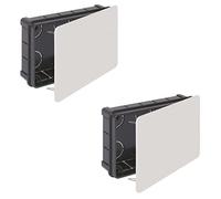RASMACOR | Pack 2 unidades Caja registro empotrar 160x100x50 | Tapa con garras metálicas | Caja empotrar electricidad 160x100 | Solera 563