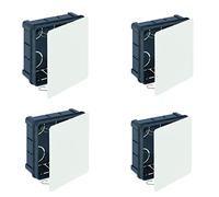 RASMACOR | Pack 4 unidades Caja registro empotrar 100x100x45 | Tapa con garras metálicas | Caja empotrar electricidad 100x100 | Solera 562