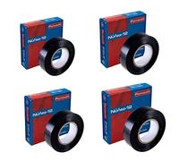 RASMACOR | Pack 4 unidades Cinta aislante negra de PVC Nuñez-Plymouth 5106 | 33m x 19mm x 0,15mm | Autoextinguible | Para todo tipo de aplicaciones mecánicas y eléctricas