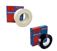 RASMACOR | Pack Cinta aislante negra + cinta aislante blanca de PVC Nuñez-Plymouth 5106 | 33m x 19mm x 0,15mm | Autoextinguible | Para todo tipo de aplicaciones mecánicas y eléctricas