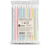 RASMACOR | Pajitas de papel Rígidas y enfundadas de colores variados | Paquete de 100 cañitas | 100% biodegradable y compostables, sin plástico, ecológico | fuertes y resistentes