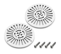 RASMACOR | Rejilla de Sumidero Redonda para Piscina 174 mm Ø 2" | Plástico ABS Blanco | Pack 2 Unidades | 4402020201