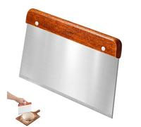Rasqueta de Masa de Acero Inoxidable, Raspador de Masa con Mango de Madera, Raspador de Pizza, Cortador de Masa Multiusos, Rascador de Cocina para Pan, Pastelería, Pasteles, Corte de Pizza, 20 x13 cm