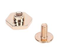 RASTKY Tornillos de Encuadernación Chicago 50 Juegos Remaches y Tachuelas de 10 Mm Remache Hexagonal de Encuadernación de Metal Kit de Tornillos Redondos Ranurados Artesanía de Cuero Decoración de