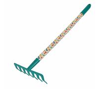 Rastrillo greenmill 64 cm, metal con mango de madera/pvc, ideal para j