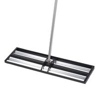 Rastrillo nivelador para césped mejorado con rodillo, nivelador para césped de acero inoxidable de 48 pulgadas x 10 pulgadas con mango ajustable de 83,9 pulgadas, rastrillo nivelador para jardines de